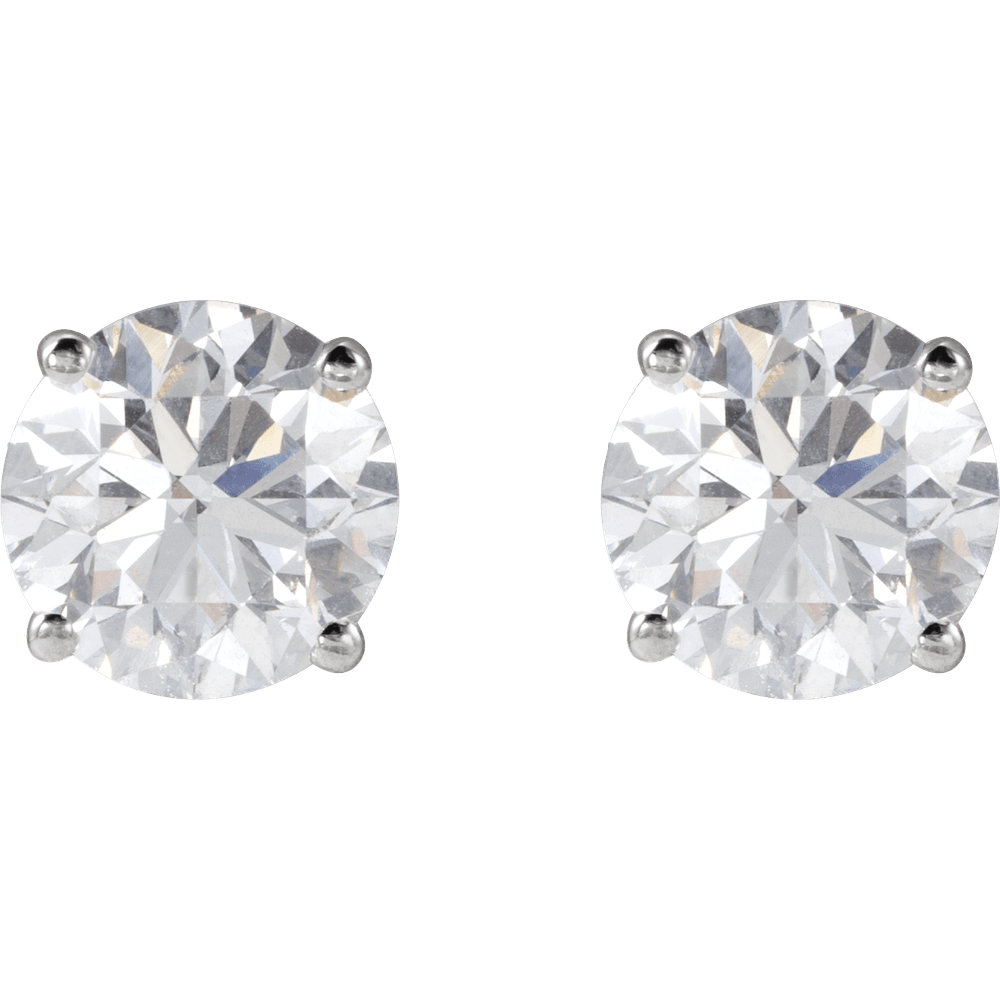14K White Gold Diamond Stud Earrings