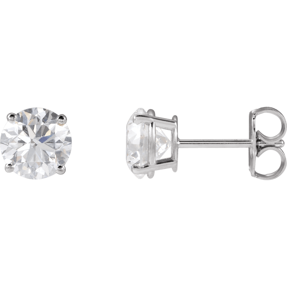 14K White Gold Diamond Stud Earrings