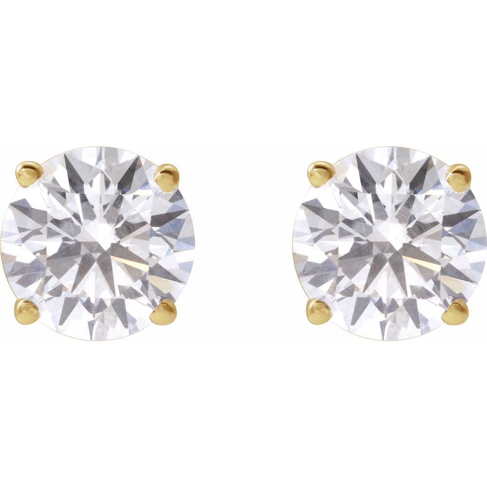 14K White Gold Diamond Stud Earrings
