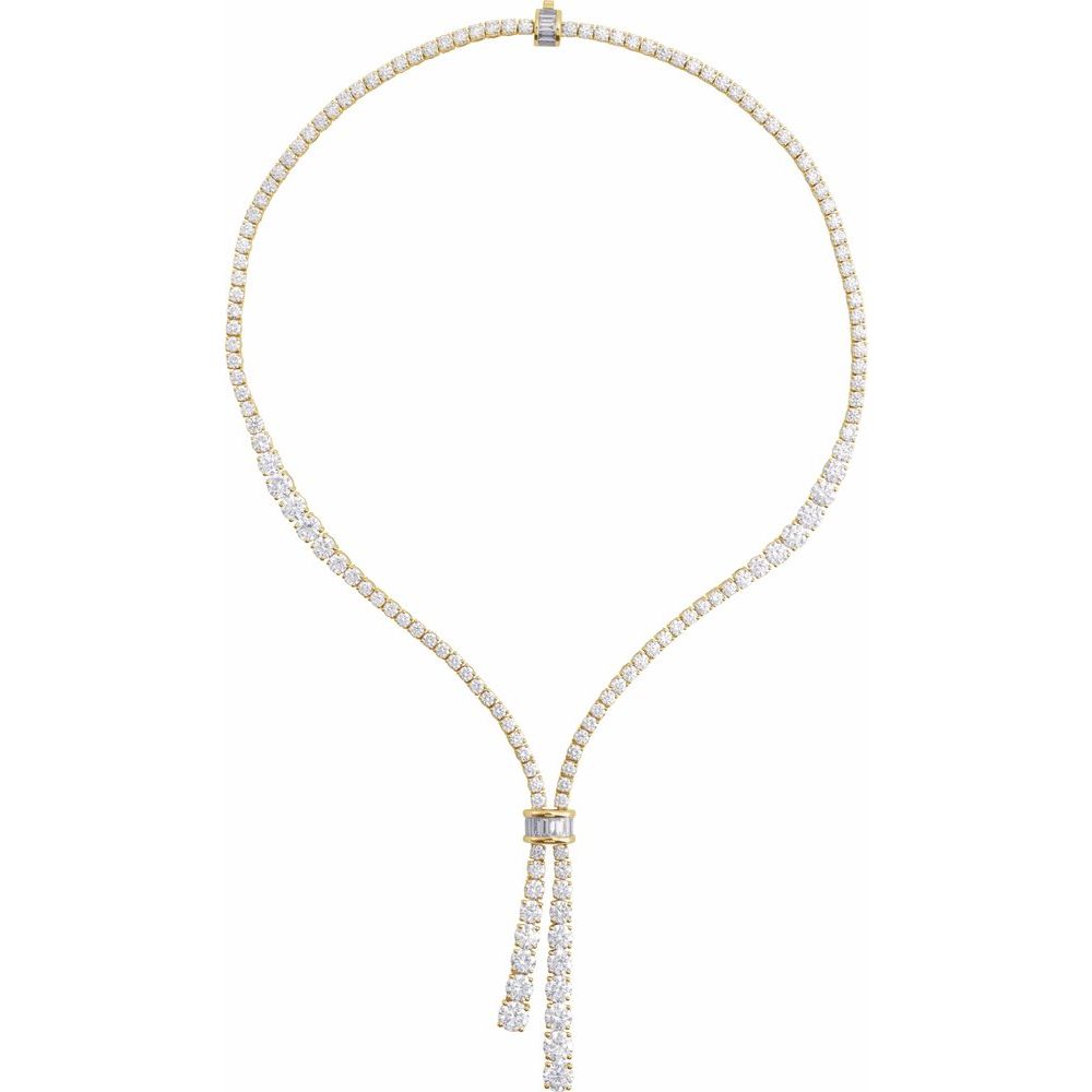 14K Gold 26.20 Carats Lab-Grown Diamond Line Necklace