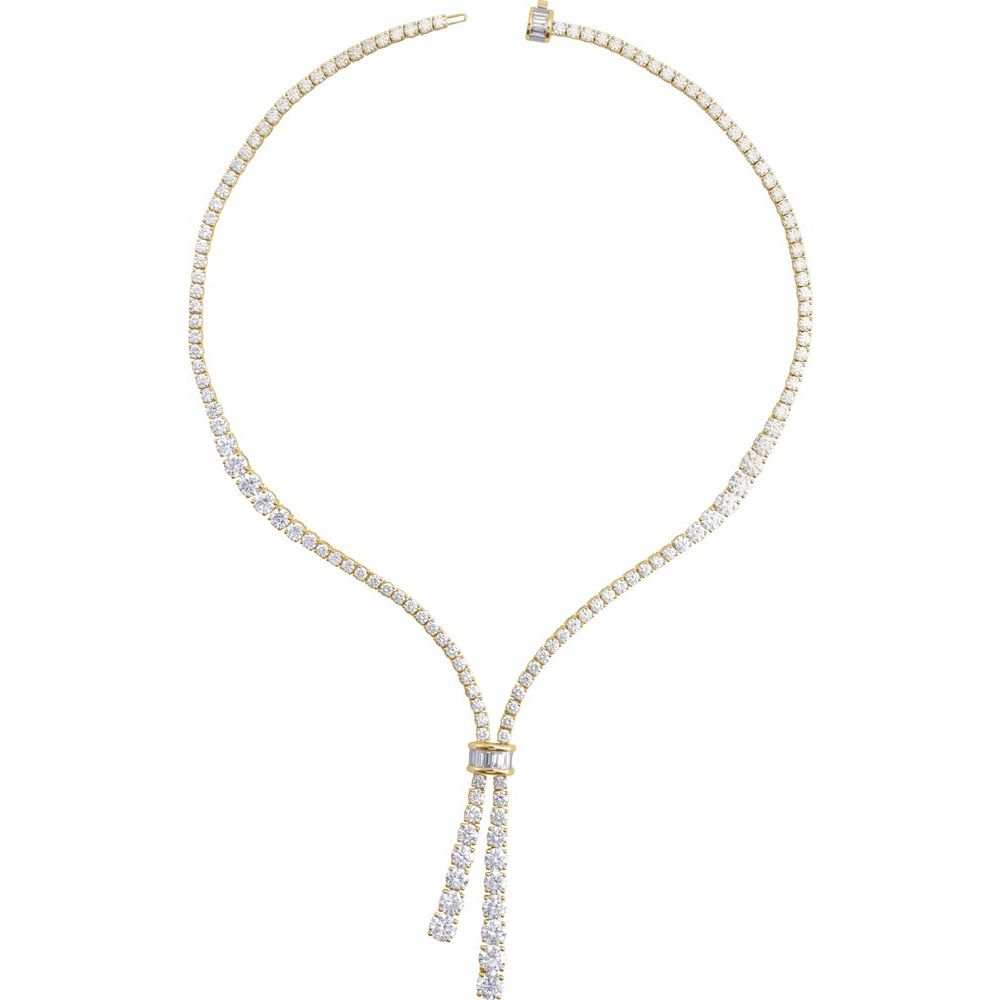 14K Gold 26.20 Carats Lab-Grown Diamond Line Necklace