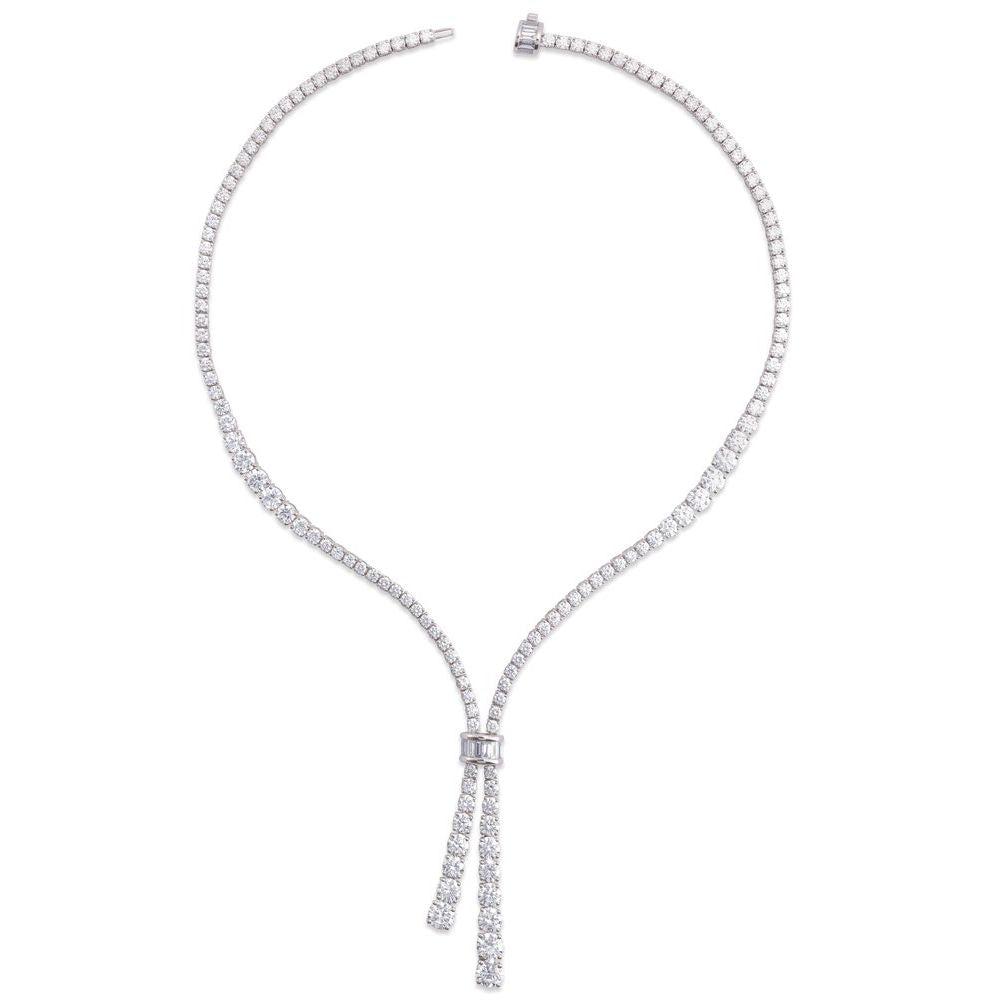 14K Gold 26.20 Carats Lab-Grown Diamond Line Necklace