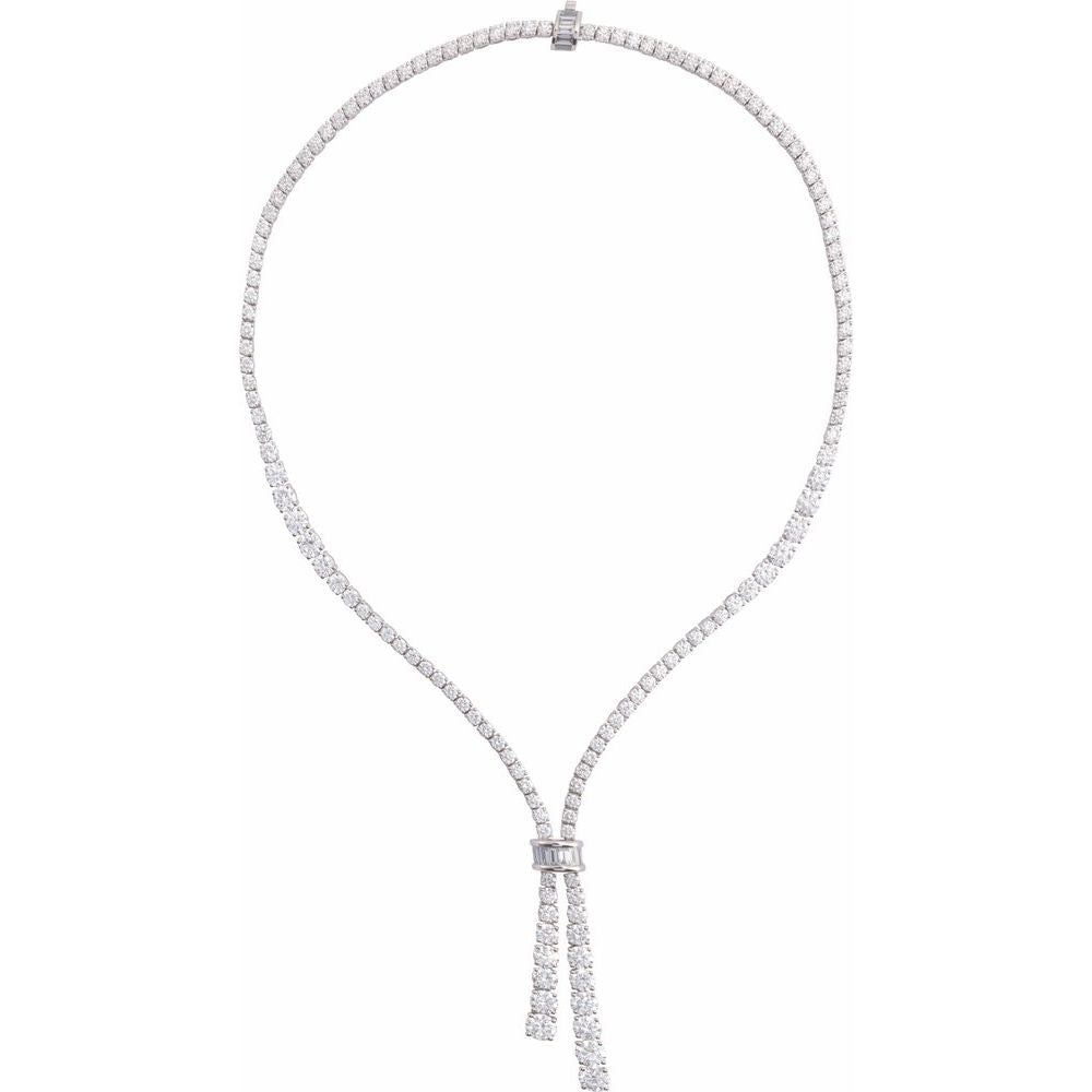 14K Gold 26.20 Carats Lab-Grown Diamond Line Necklace