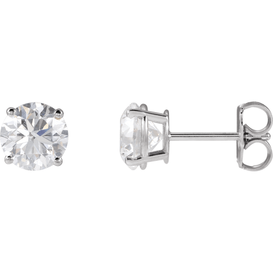 14K White Gold Diamond Stud Earrings